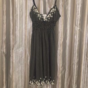 Toska black dress with white polka dots